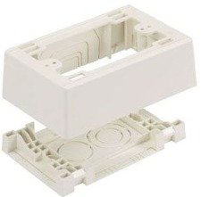 CONDUIT OUTLET, TWO-PIECE, PVC, OFF-WHITE