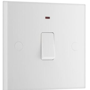 SWITCH, w/ INDICATOR, DOUBLE POLE, WHITE, 250V, 20A