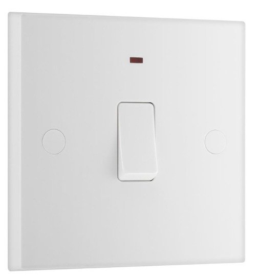 SWITCH, w/ INDICATOR, DOUBLE POLE, WHITE, 250V, 20A