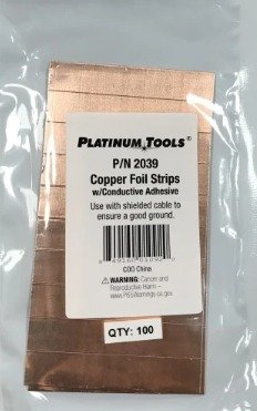 STRIP, METAL, COPPER, CONDUCTIVE ACRYLIC ADHESIVE, 60DB (10MHZ - 3GHZ),BAG (CONTAIN 100 EACH)