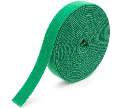 FASTENER TAPE, HOOK AND PILE, CONTINUOUS, GREEN, 2 LBS, 0.5 INCH X 5 YARD