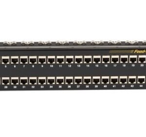 PANEL, PATCHING, FEED-THROUGH, CAT6, RJ-45, 2U, SHIELDED, 48 PORT, MANUFACTURER: BLACK BOX,