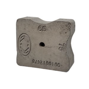 CONCRETE SPACER (COVER BLOCK), w/TIE-WIRE ATTACHMENT HOLE, 65/75 MM,