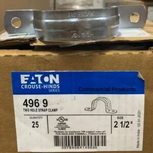 CLAMP, ELECTRICAL, CONDUIT, 2 HOLE, GALVANIZED STEEL, 2 1/2 INCHES