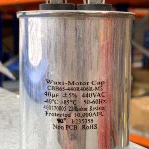 CAPACITOR, FIXED, 440VAC, 40UF, 2.27 X 3.34 INCHES