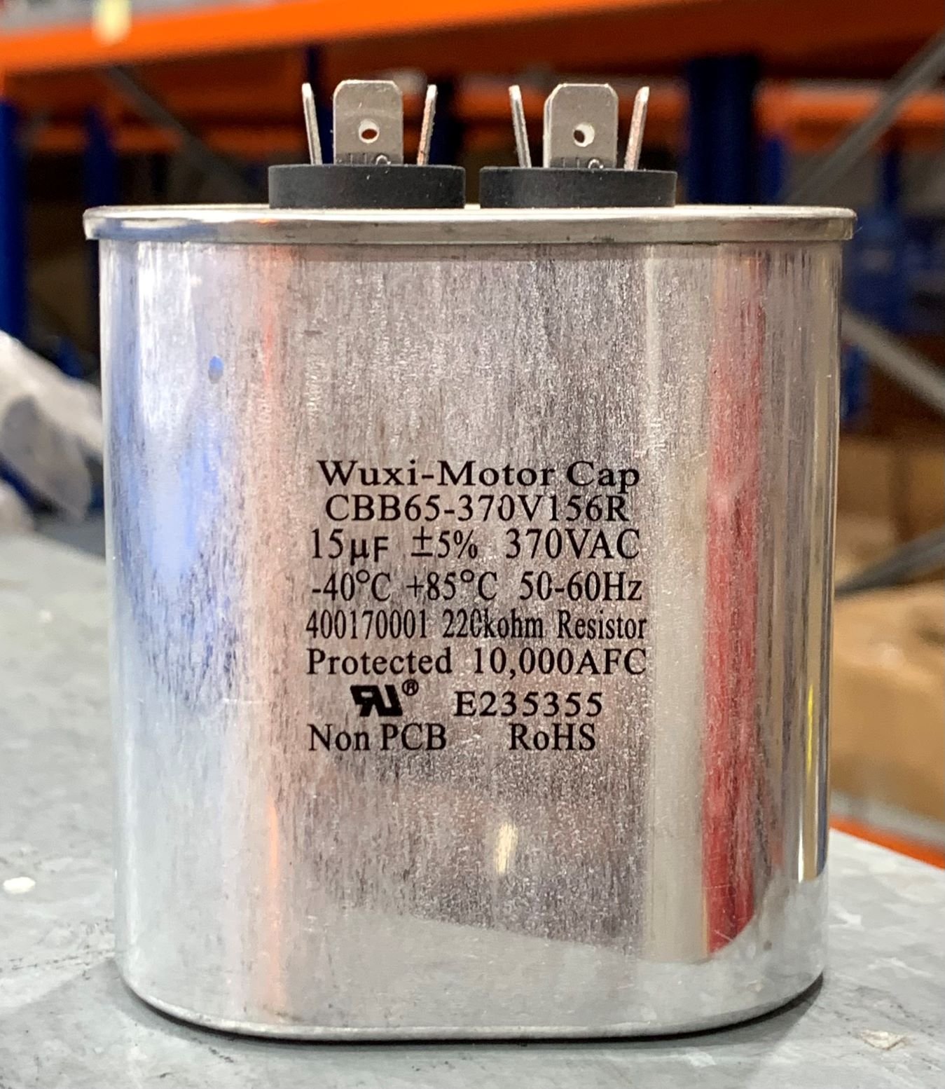 CAPACITOR, RUN, 370VAC, 50/60HZ, 15 MFD