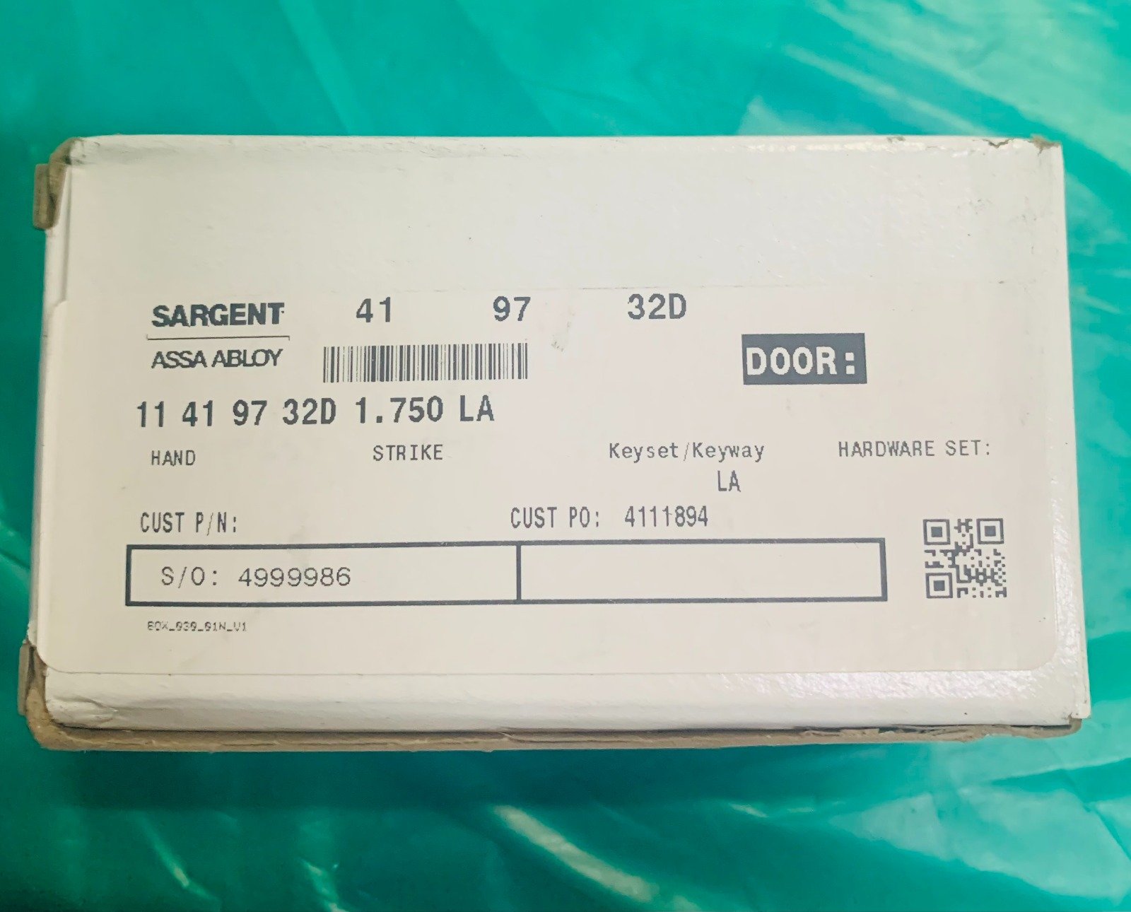 CYLINDER, 6-PIN, LA S22 KEY, MORTISE LOCK