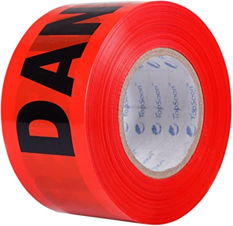 TAPE, FLAGGING, DANGER DO NOT ENTER, POLYETHYLENE, BLACK ON RED