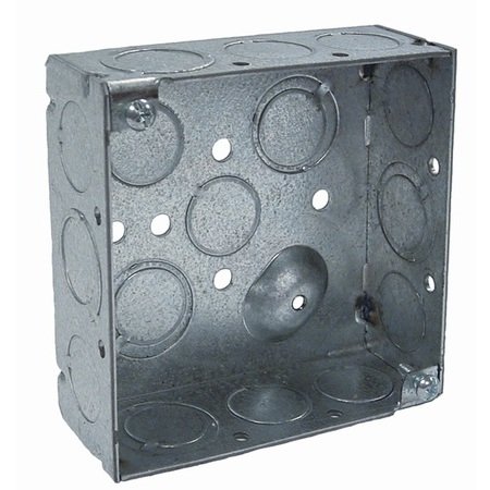 JUNCTION BOX, WELDED, CONDUIT, PRE-GALVANIZED STEEL, 4 X 4 X 1.5 INCHES