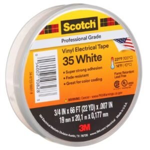 TAPE, INSULATION, ELECTRICAL, WHITE, 3/4 INCH X 66 FEET