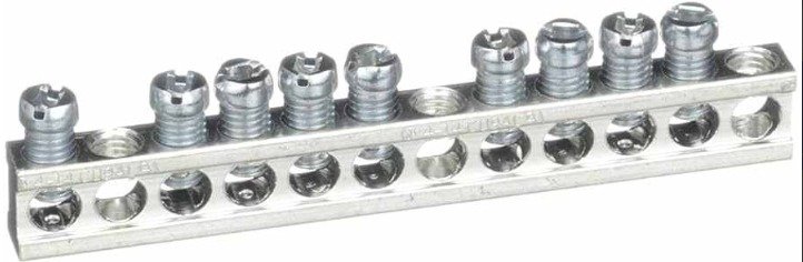 TERMINAL STRIP, GROUNDING, 9 CONNECTORS, 96 MM