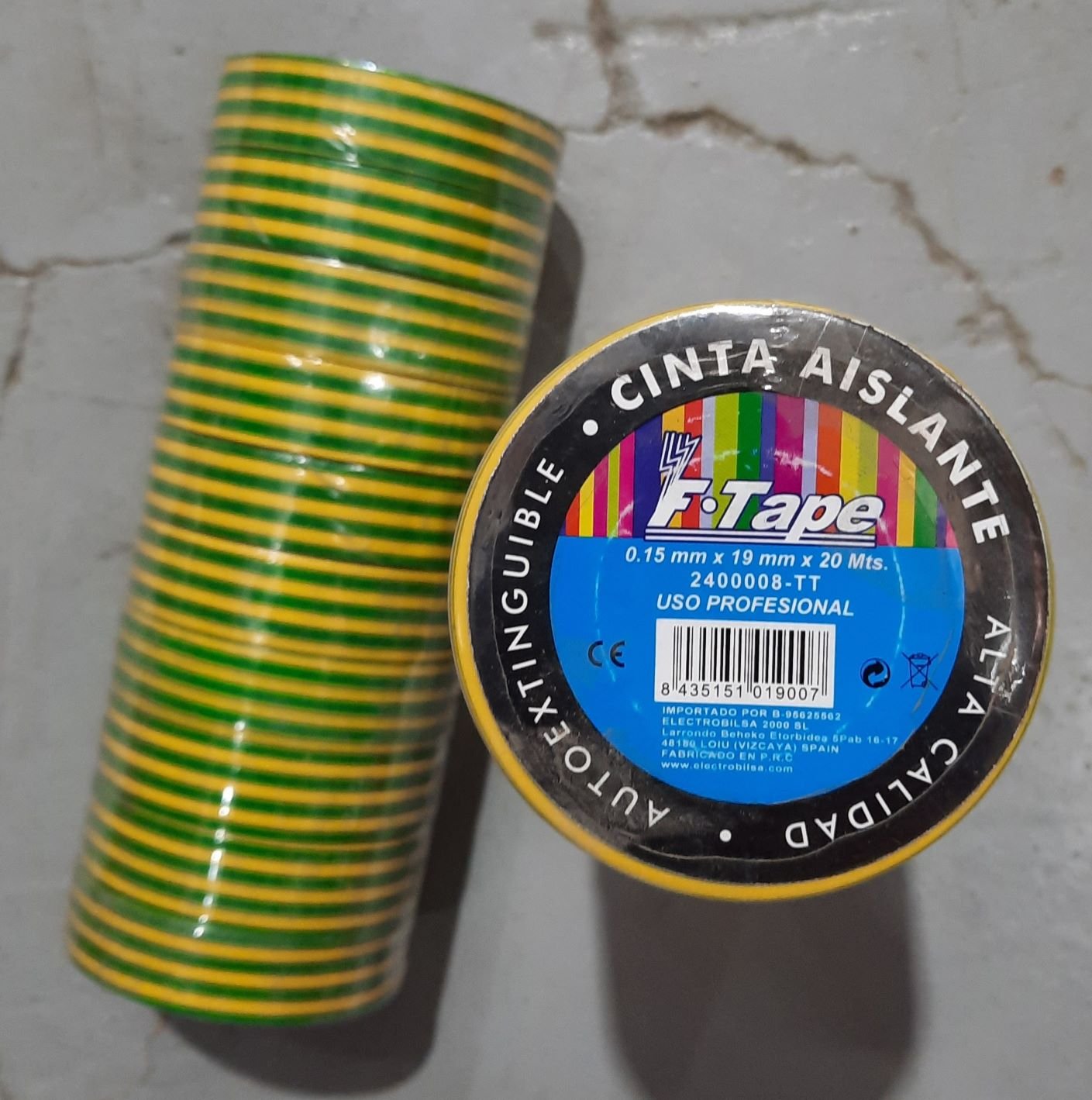 TAPE, INSULATION, ELECTRICAL, YELLOW-GREEN,