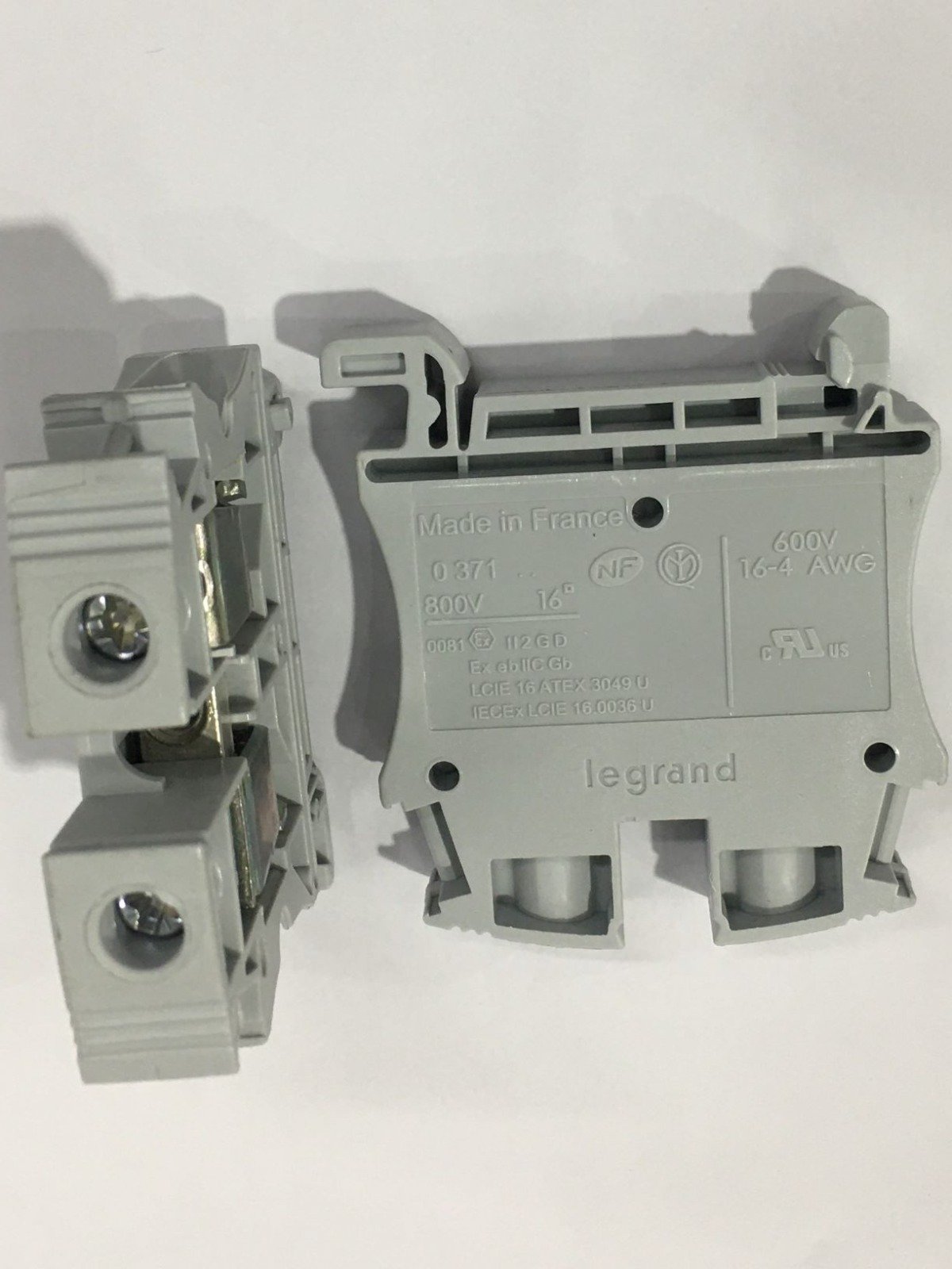 TERMINAL BLOCK, ELECTRICAL, GRAY, 250-500V, 16MM
