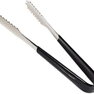 TONGS, FOOD SERVING, STAINLESS STEEL, BLACK
