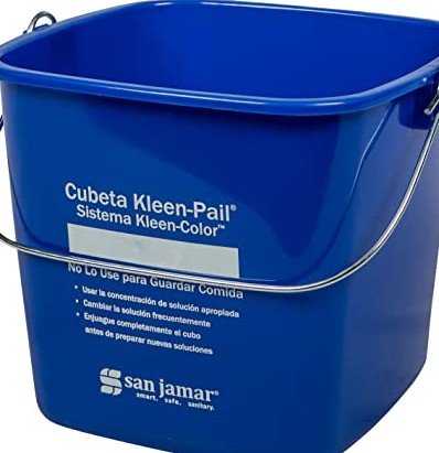 PAIL, CLEANING, SQUARE, PLASTIC, BLUE