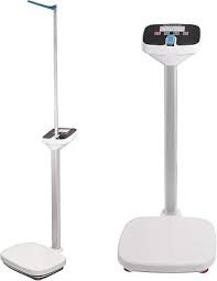 SCALE, WEIGHING, PHYSICIAN'S, DIGITAL, w/ HEIGHT ROD, 6 FEET 10 INCHES, 500 LBS