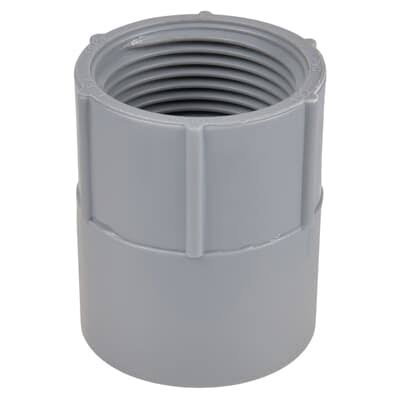 ADAPTER, ELECTRICAL CONDUIT, FEMALE, PVC, GRAY, SCH 40, 3/4 INCH